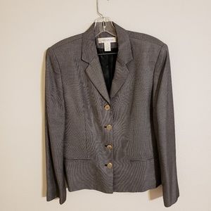 Jones New York Black Gray Checkered Vintage Blazer